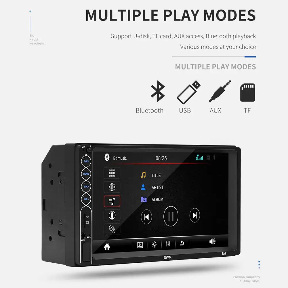 

7 Inch 2 Din HD Bluetooth Stereo Radio Mp5 Player Touch Screen Player Supports For IOS/ Android Phone Mirror Connection