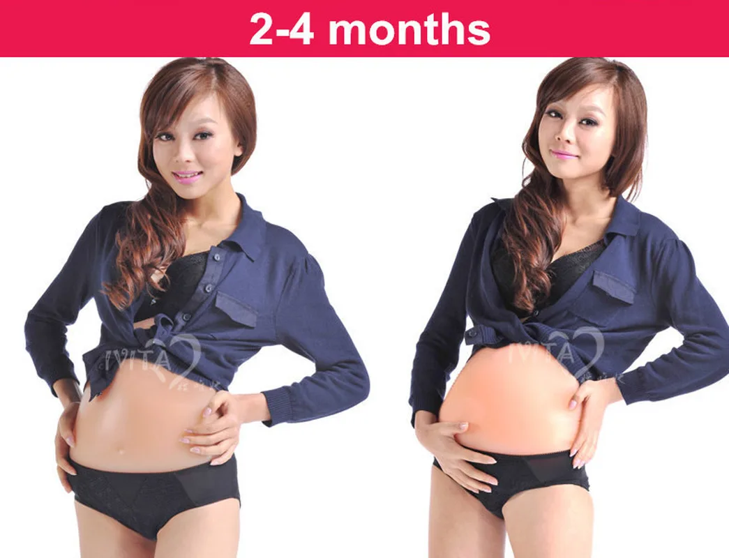 3-4months Artificial Baby Tummy Silicone Belly Fake Pregnancy,Pregnant Belly Fake Pregnancy Retail  Belly Fat