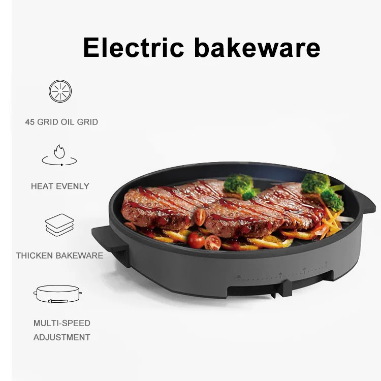 

Electric oven barbecue fried steak non-smoking non stick pot high temperature resistant frying pan electric baking plate