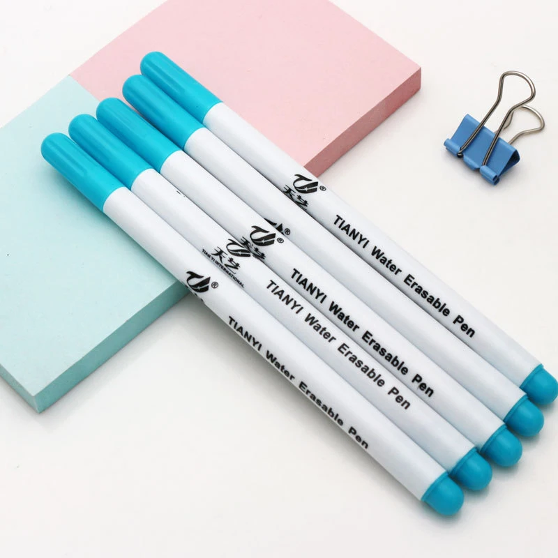 3/6PCS White Water Soluble Marker Pen Fabric Marking 6Water Erasable Marking Pen for Leather Marking Clothing Graffiti DIY