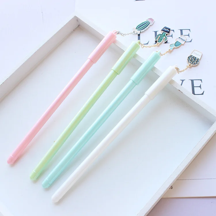 

10PCS Alloy Color Cactus Pendant Student Creative Learning Stationery Supplies Kawaii School SuppliesGel Pens