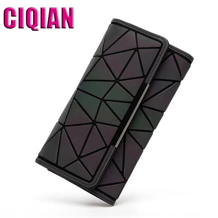 

Hot Sale Luminous wallet New women handbag hologram Clutch purse geometric Coins Bags geometry wallet