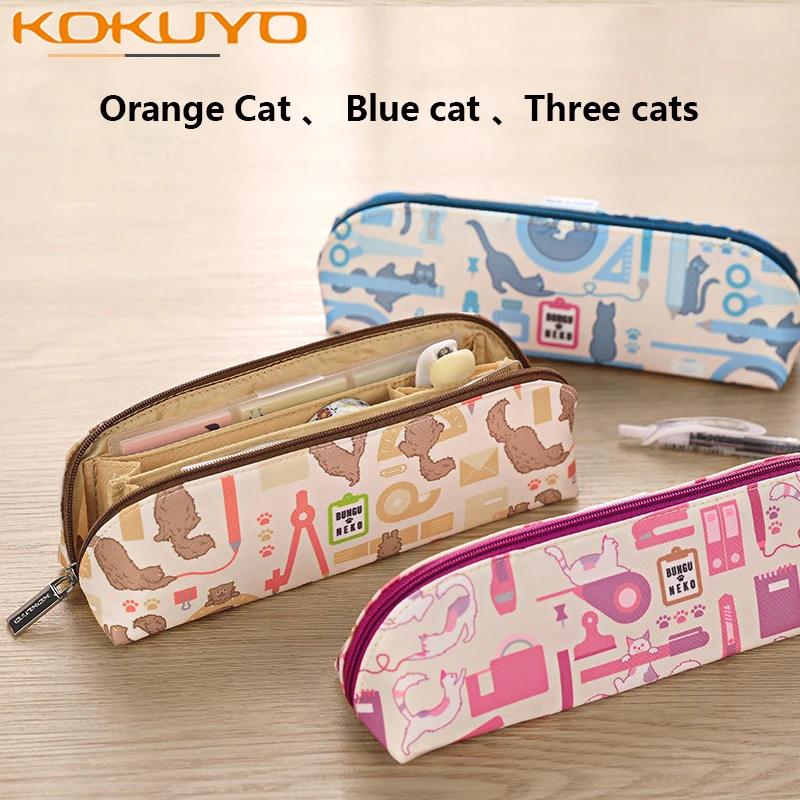 

Japan Kokuyo Briefpapier Kat Briefpapier Zak Cartoon Anime Leuke Draagbare Grote Capaciteit Etui Student Briefpapier Opslag