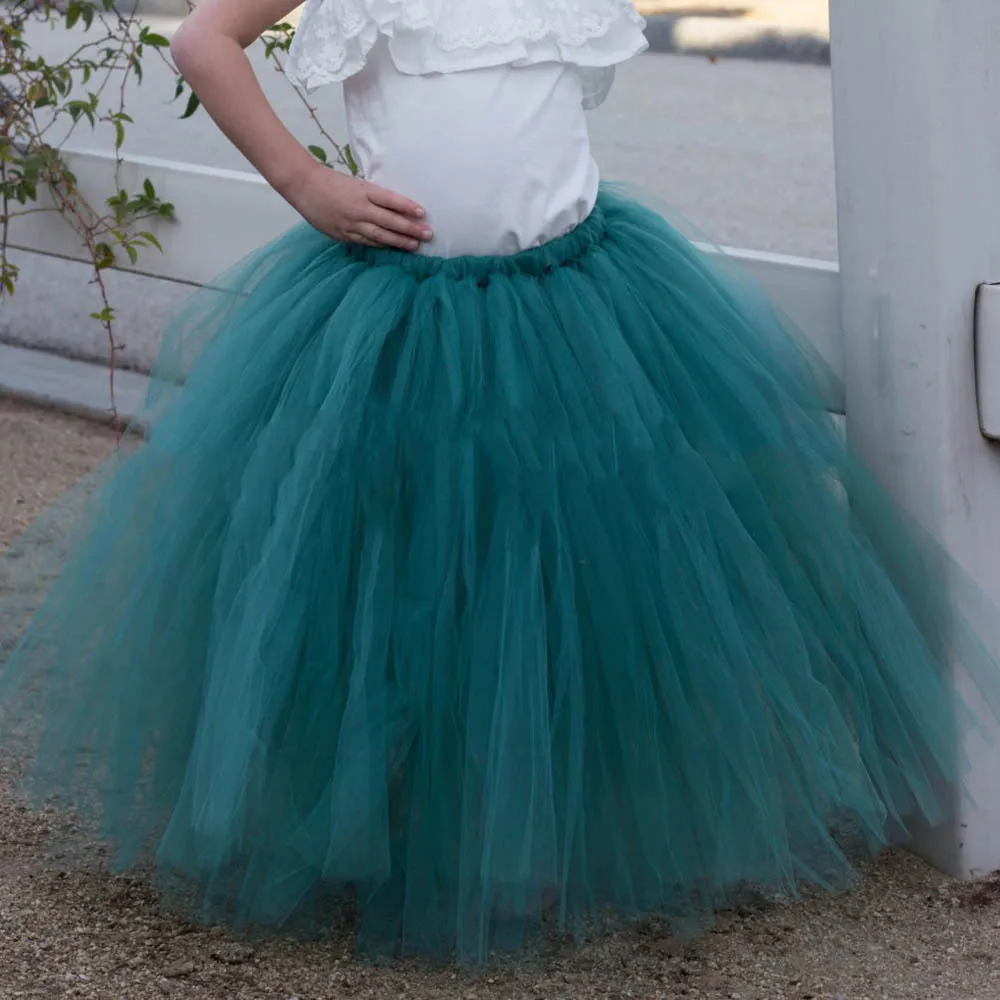 Hot Girls Black Long Tutu Tulle Skirts Kids Ballet Dance Pettiskirts Underskirt Children Birthday Halloween Party Costume Skirts