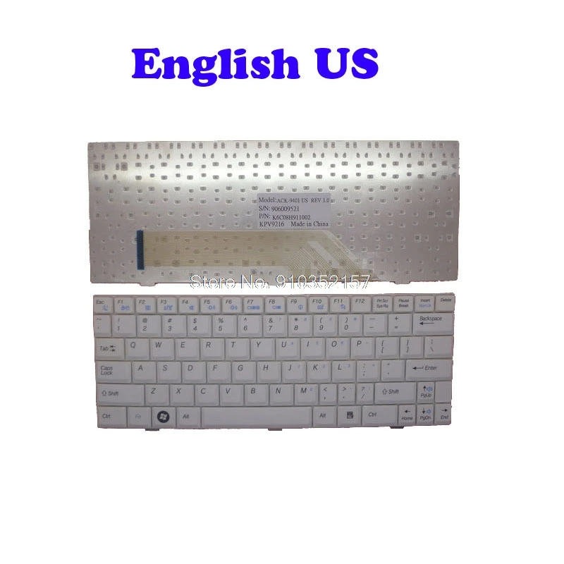 Keyboard For MSI U100 U130 U123 U90 U90X V022322AS1 US English S1N-1UUS351-SA0 V022322AK1 SP Spanish S1N-1EES341-SA0 White