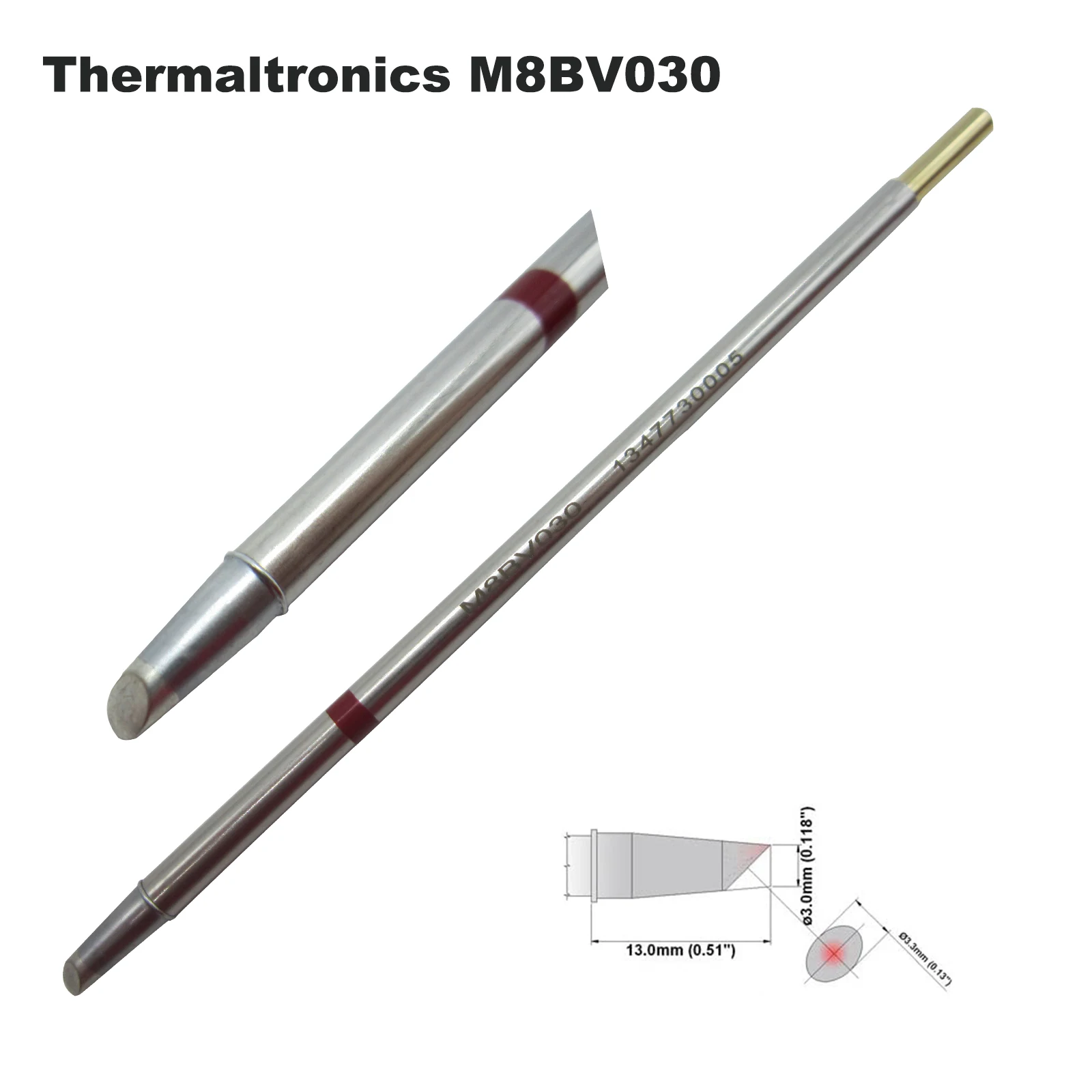 Thermaltronics M8BV030 Bevel 45deg 3.00mm Original Soldering Tip forTMT-9000S-1, TMT-9000S-2, MX-500, MX-5000, MX-5200