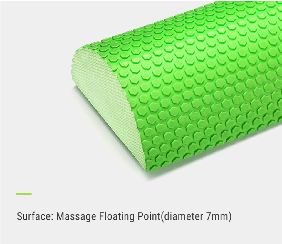 EVA Yoga Block Half Round Massage Foam Roller 30/45cm semi-Circular Foam Shaft Yoga Pilates Portable Massage Pillow