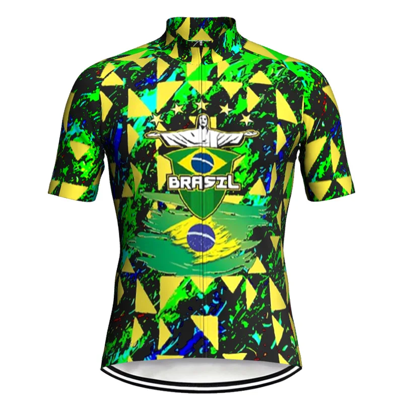 

Brazil Pro Jersey Cycling Bicycle Racing Sports wear for Men MTB Jacket Maillot Ciclismo Road Short Shirt Breathable Green Top