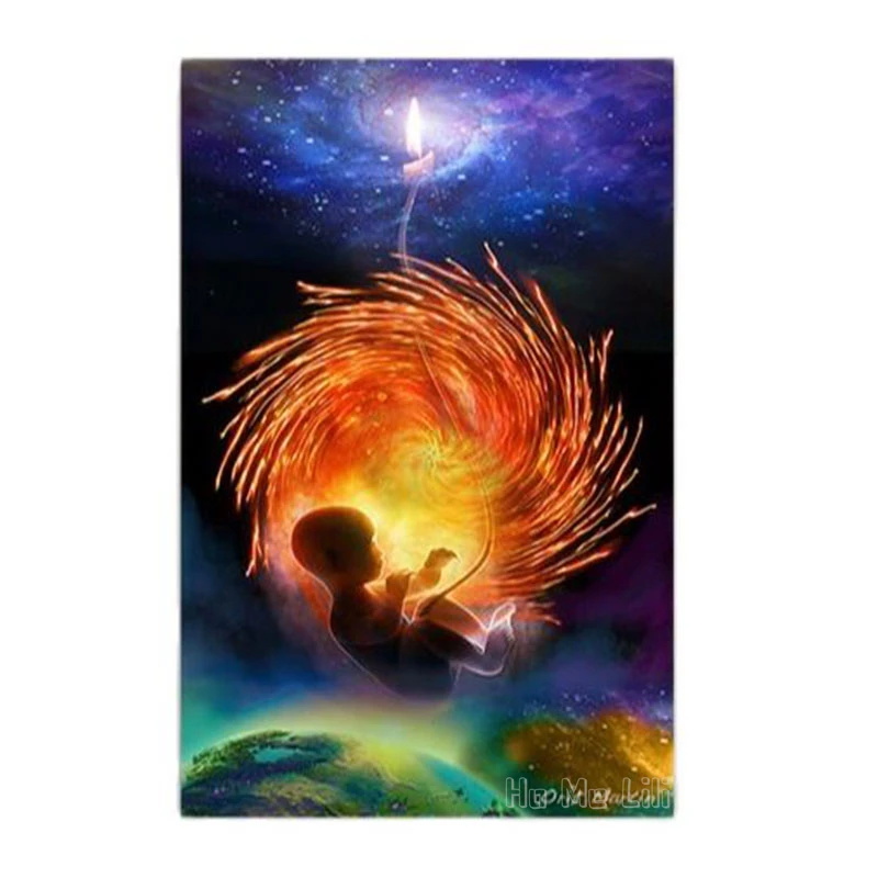 Soul Comes To The World Baby Born Print On Canvas For Living Room Bedroom Home Wall Decor Special Gift