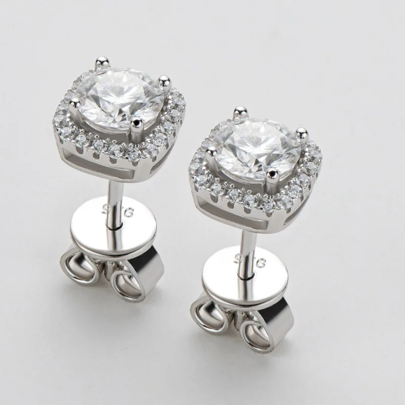 Luomansi Super Flash Earrings 1CT Moissanite Passed the Diamond Test 100% S925 Sterling Silver Women's High Jewelry