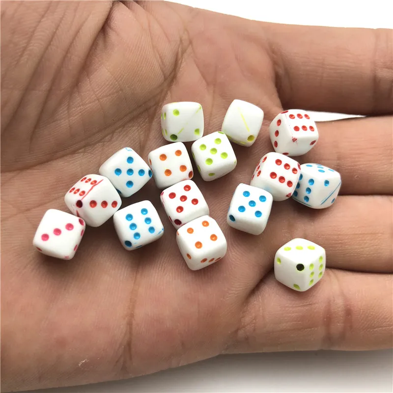 

JunKang 30pcs 8mm square dice acrylic white color perforated beads jewelry making diy home accessories material wholesale