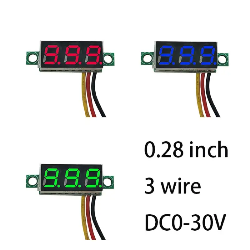 0.28 inch DC 0-30V 3-Wire Mini Gauge voltage meter Voltmeter LED Display Digital Panel Voltmeter Meter Detector Monitor Tools