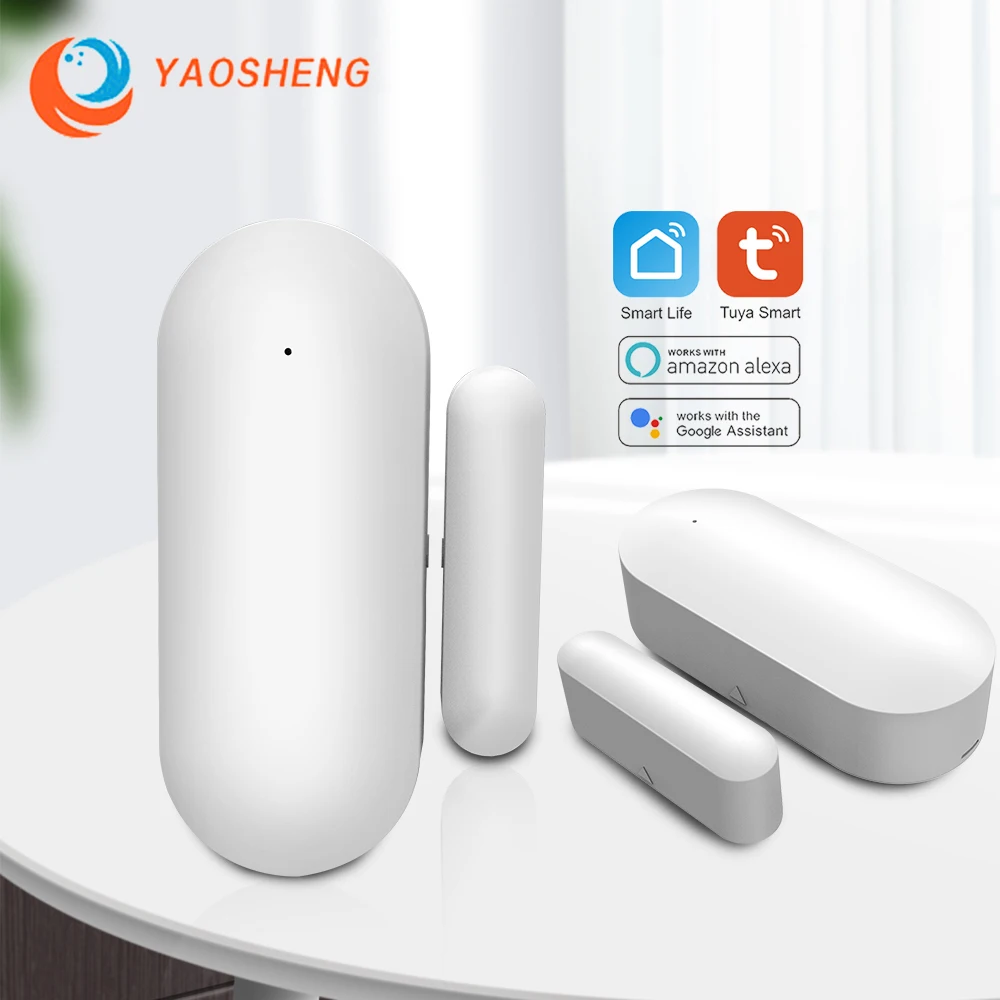 Tuya WiFi Door Sensor Smart Door Open/Closed Detectors Smart Life APP Magnetic Switch Window Sensors Work With Alexa&Google Home