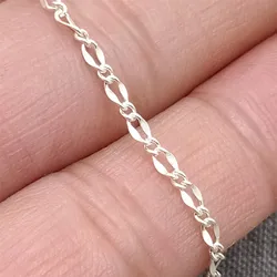 925 Sterling Silver Unfinished Figaro Sytle Cable Chain for Bracelet Necklace