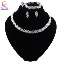 CYNTHIA Fashion African Women Costume Jewelry Set Nigerian Wedding Designer Necklace Set Dubai Gold Color Bridal Jewelry Set