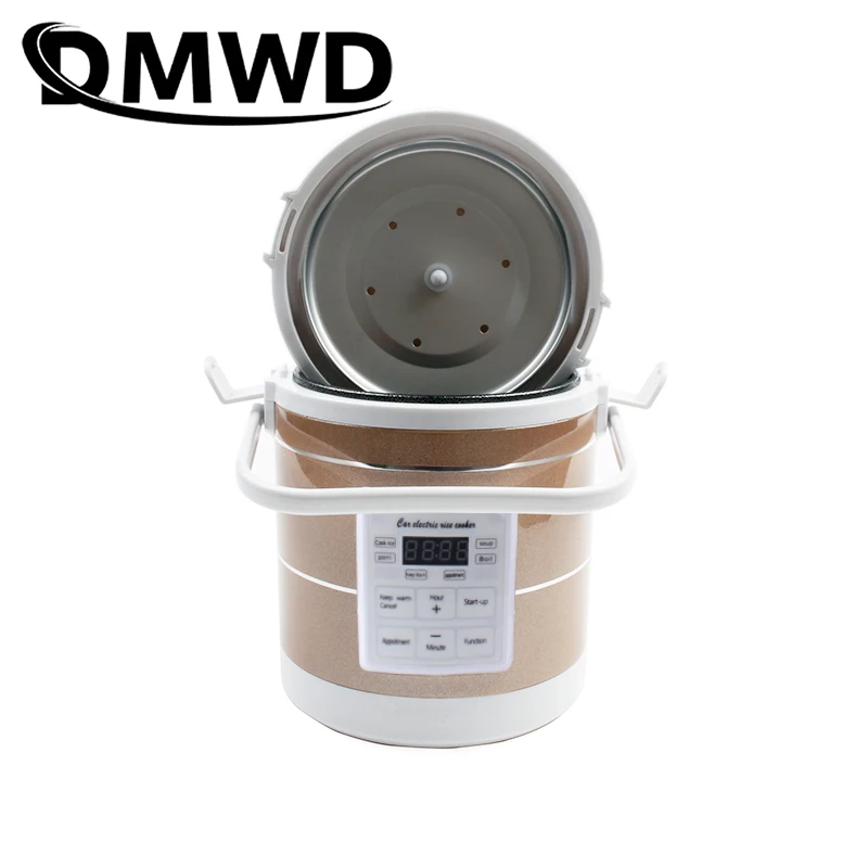 DMWD 12V 24V Mini Auto Camion Fornello di Riso Zuppa di Porridge Macchina di Cottura Cibo A Vapore Riscaldamento Elettrico Lunch Box Pasto Riscaldatore Più Caldo