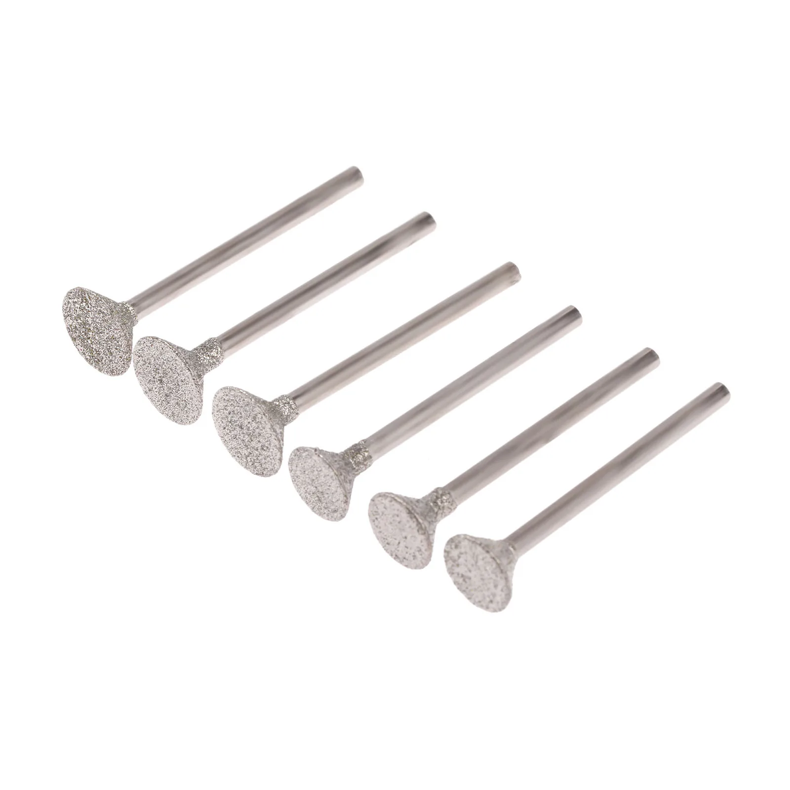 6Pcs Dremel Accesories Diamond Grinding Head Burrs Bits 3mm Shank Jade Stone Carving Polishing Engraving Tool