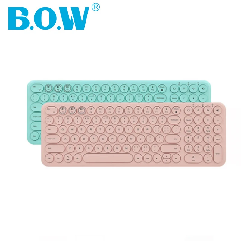 B.O.W Bluetooth Computer Keyboard Multi-Devices Connected PC / Tablet / Smartphone, PC Keyboard Recharging Quiet Typing