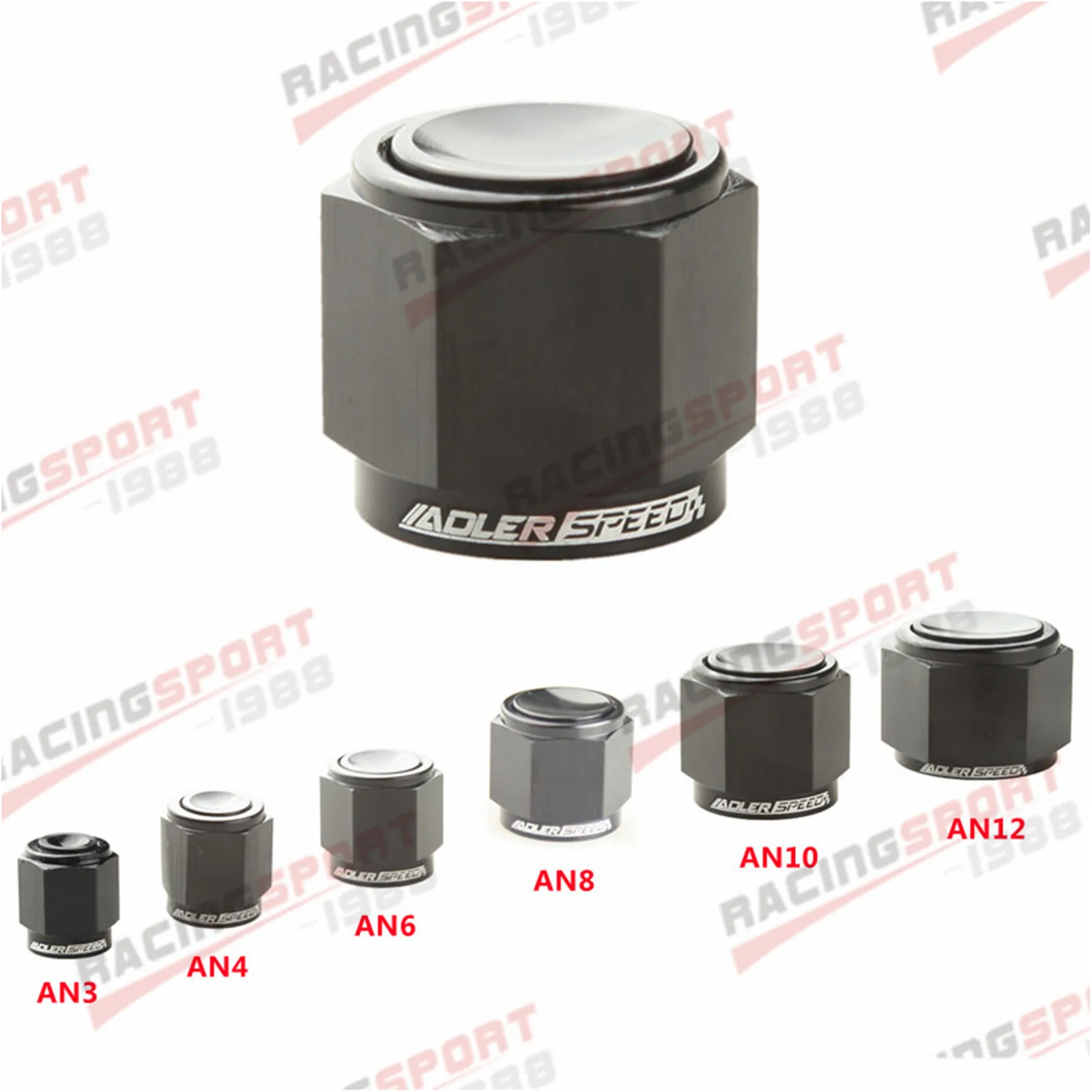 -3AN 4AN 6AN 8AN 10AN 12AN Aluminum Flare Cap Block Off Fitting Adapter Black