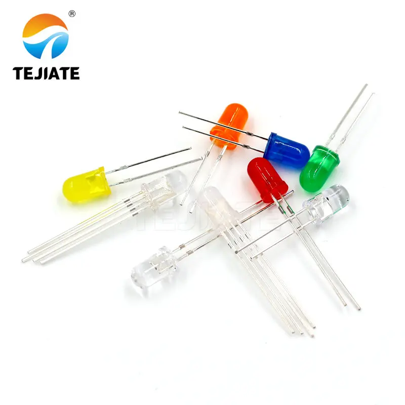 50 pz/1 lotto TEJIATE 5MM LED lampada Full Double Color bianco rosso giallo blu verde viola risposta rapida lunga durata