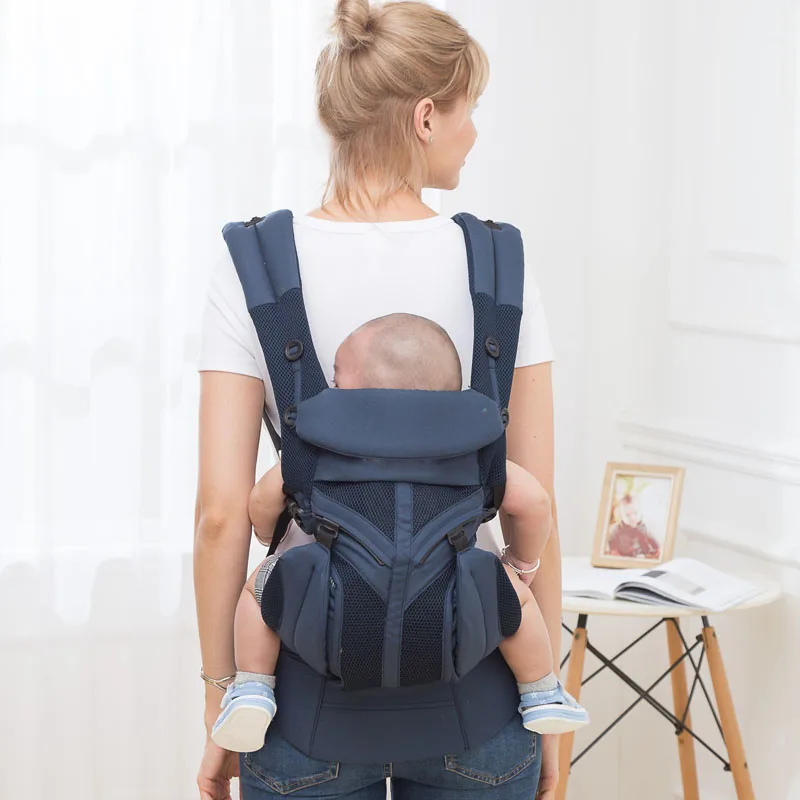 2022 Cool Air 360 All-Position Baby Carrier for Newborn to Toddler with Lumbar Support & Cool Air Mesh (7-45 Lb)