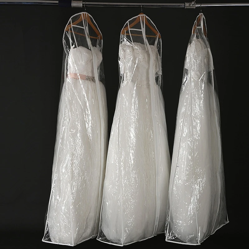 Transparent Wedding Dress Dust Cover Large Waterproof PVC Solid Evening Clothing Coat Garment Bags