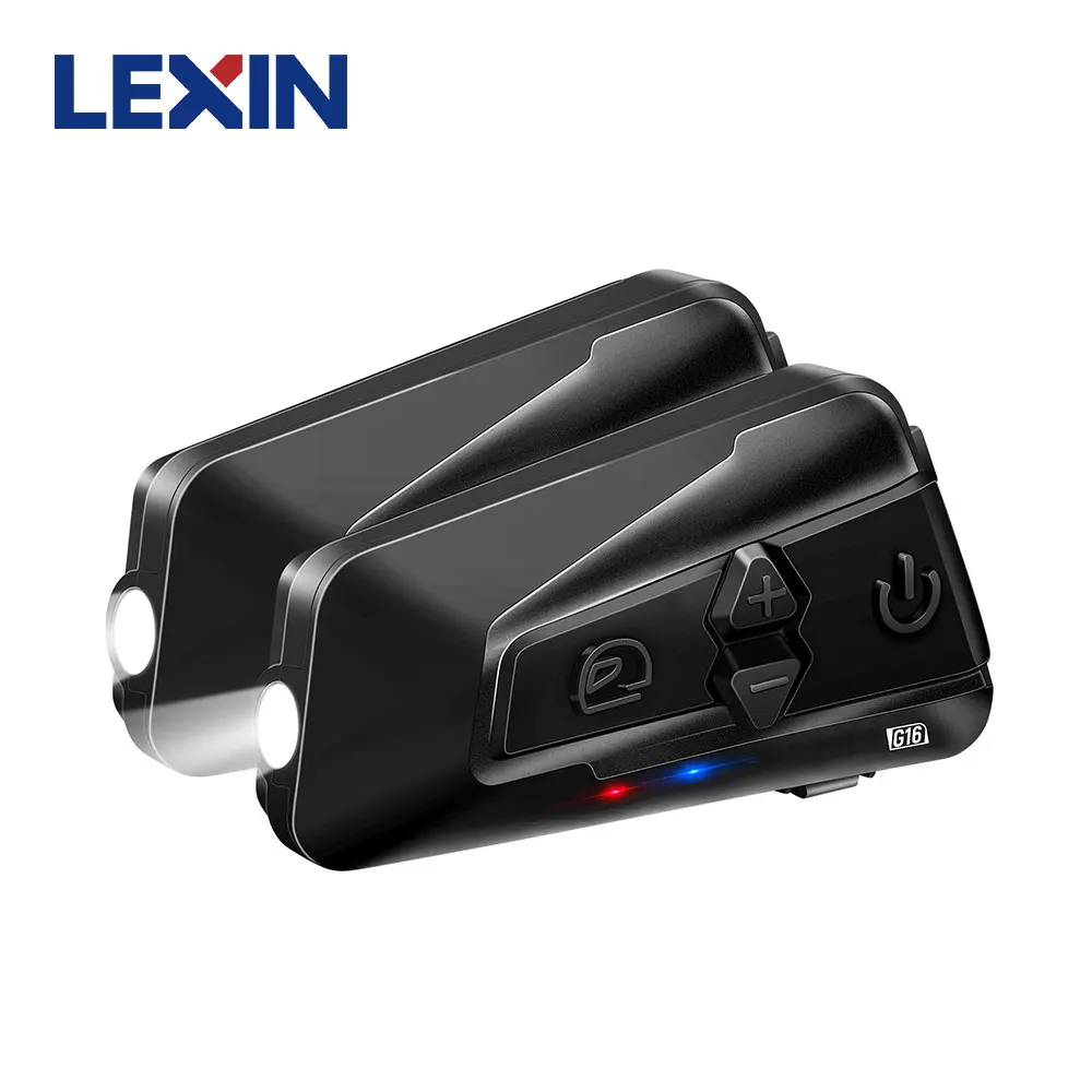 

Lexin G16 16 Riders 2000m Group Talking Motorcycle Intercom Headset ,Bluetooth 5.0 with Music share&Headlamp Helmet Headsets