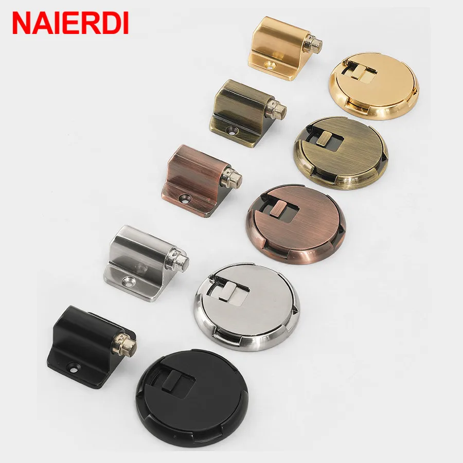 Naierdi-parada de porta mecânica de liga de zinco, prendedor de porta, não precisa de prego, trava de porta, ferragem de porta, mobília