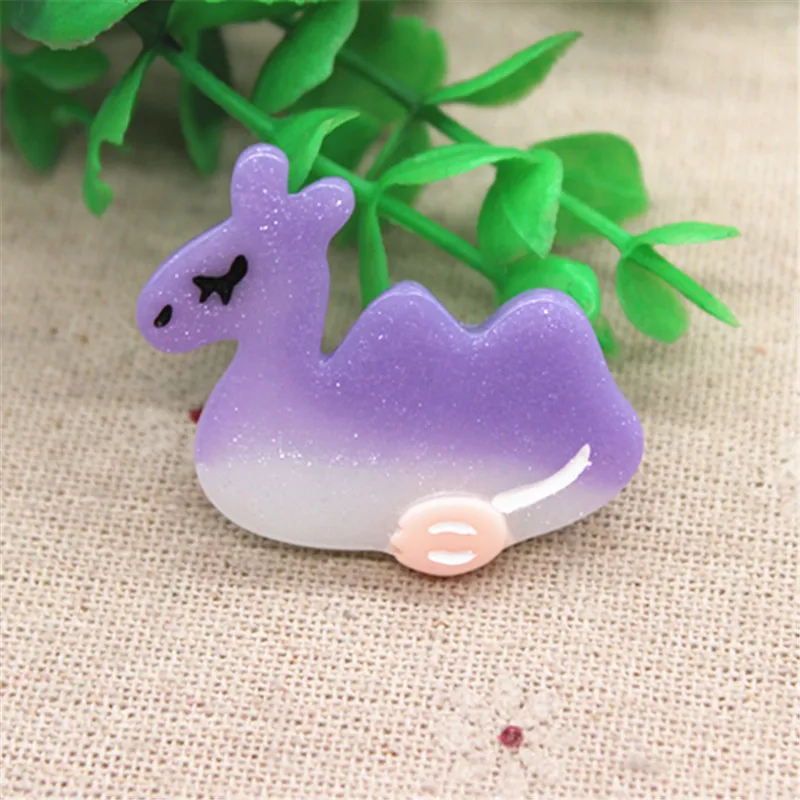 10pcs 34*36mm Cute Glitter Resin Animal Sleeping Camel Flatback Cabochon Miniature Art DIY Craft Scrapbooking