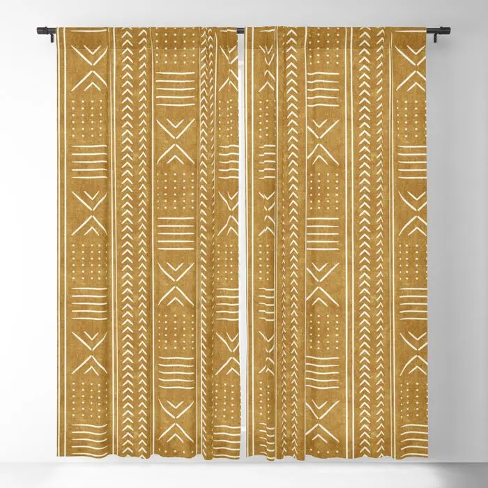 

Mustard Mud Cloth - Arrow Cross Blackout Curtains 3D Print Window Curtains For Bedroom Living Room Decor Window Treatments