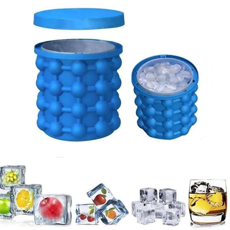 

Silicone Ice Cube Maker Portable Bucket Wine Ice Cooler Beer Cabinet Space Saving Kitchen Tools Drinking Freeze