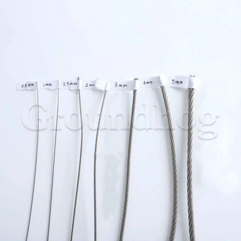 304 Stainless Steel Wire Rope 50M/100M Soft Fishing Lifting Cable 7*7 Clothesline 1mm/1.2mm/ 1.5mm/2mm