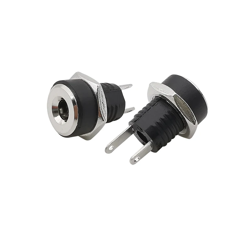 DC-022B 3.5x1.3mm DC Power Female Jack Panel Mount Connector 3.5*1.3mm DC Socket 2 leg Terminals Plug Adapter