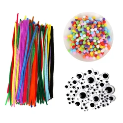 100Pcs Colorful Steli di Ciniglia Peluche Bastone di spedizione Tubo Cleaners FAI DA TE Arte Artigianato Pompon Bambini Giocattoli Bambola Bambini Artigianato Rifornimento Del Partito