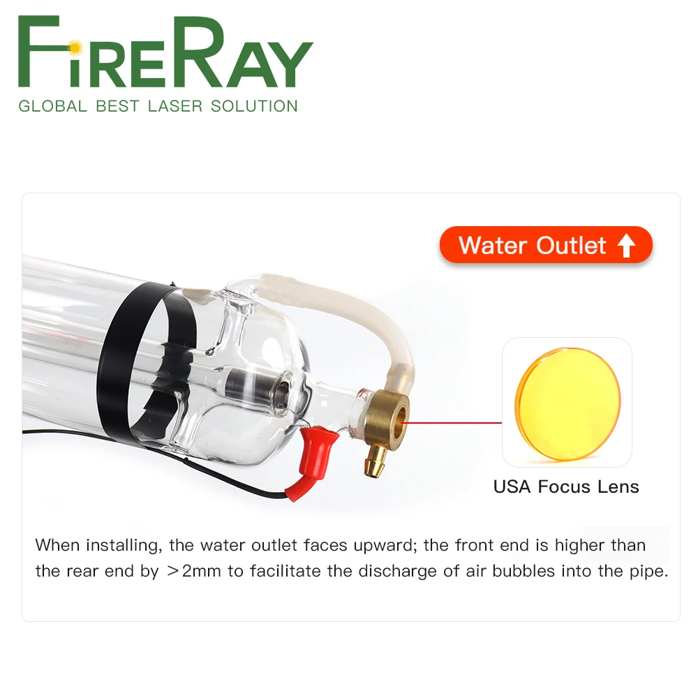 FireRay Co2 Laser Tube WT1450 100W Długość szklanej rury laserowej 1450mm Dia.80mm do maszyny do grawerowania laserowego Co2