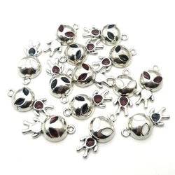 5pcs 15x30mm Charms Alien Silver Color Dripping Oil Alloy Tibetan Charms Pendants Antique Jewelry Making DIY Handmade Craft