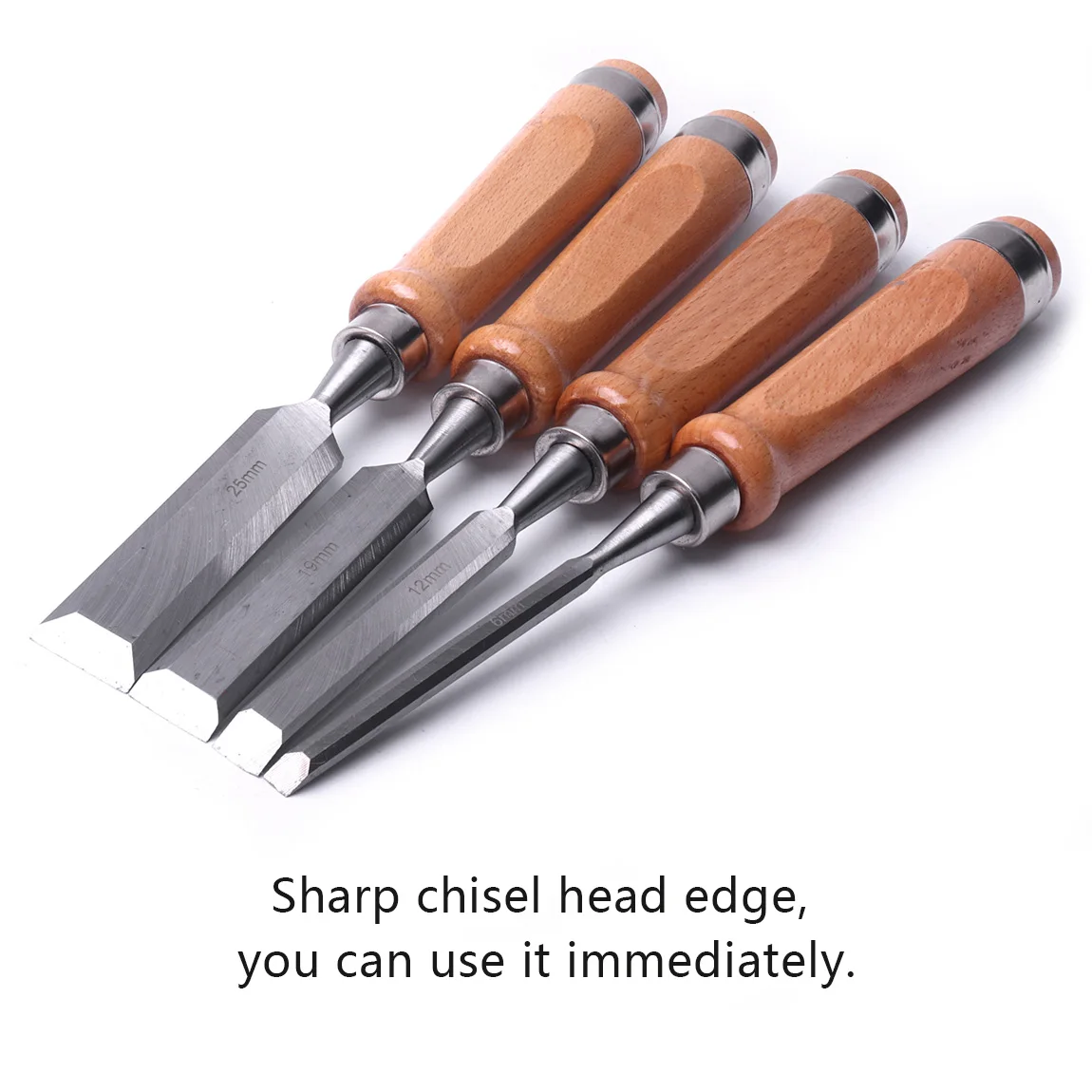 Chrome Vanadium Steel Woodworking Chisels Set 6/12/19/25mm Wood Carving Chisels Gouge Diy Carpenter Engraving Tool