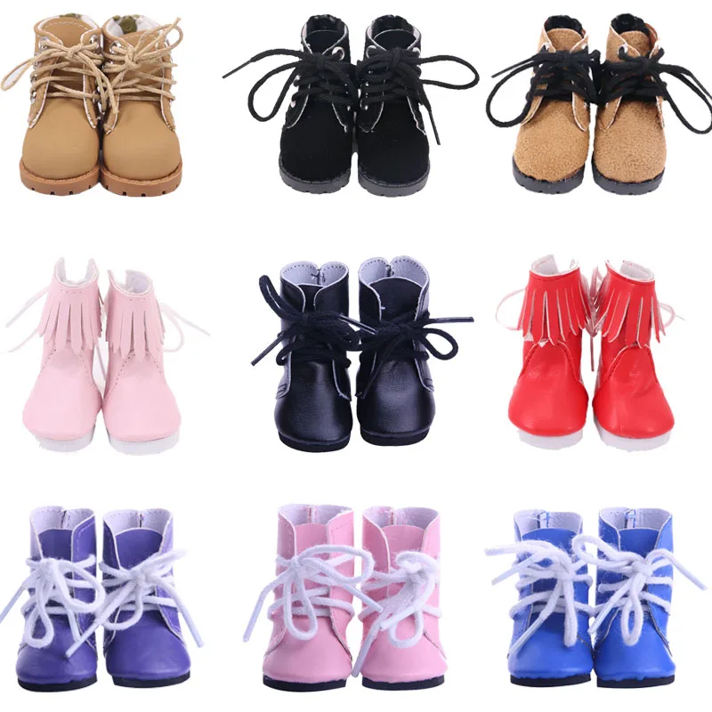 5.5 Cm High-Top Martin Boots PU Doll Shoes For 14.5 Inch Nancy American Paola Reina Doll& Wellie Wishers Doll Children’s Toys