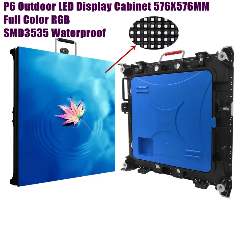 Full Color LED Display Advertising Panel 576x576mm SMD RGB P6 Outdoor LED Cabinet