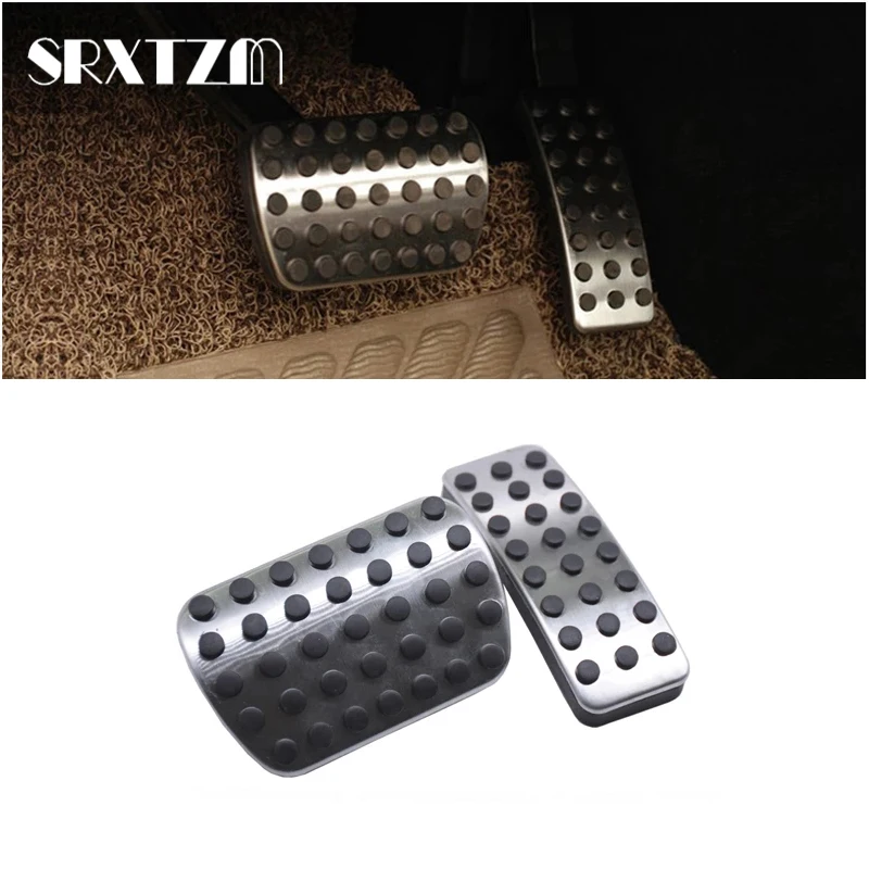 Aluminum Alloy Foot Pedal Brake Pedal Pad Cover for Mercedes Benz M A B GLA CLA GLE GLS ML GL Class W166 X166 Pads Mats Cover