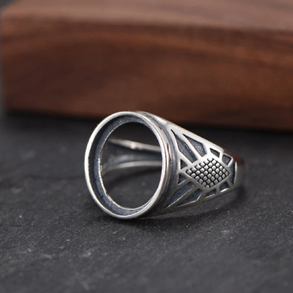 Ring Blank (11x13mm Oval Blank) Adjustable Thai Sterling Silver Ring Base Oval Cabochon Ring Setting R938B