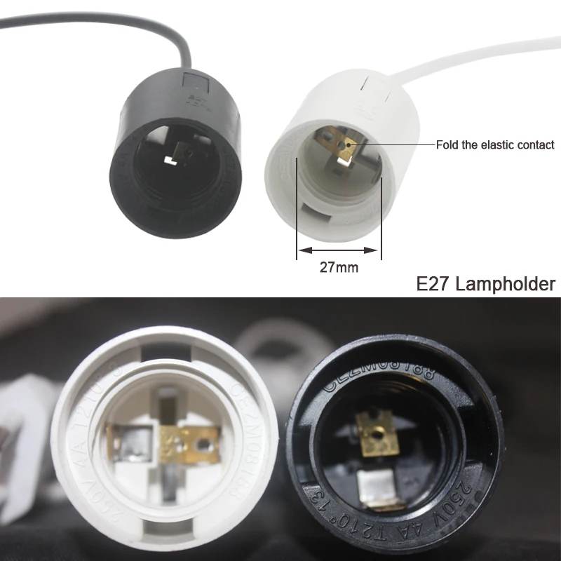 GANRILAND 1.8M Power Cord Cable Lamp Base EU Plug With Switch Wire For Pendant LED Bulb E27 Hanglamp Suspension Socket Holder