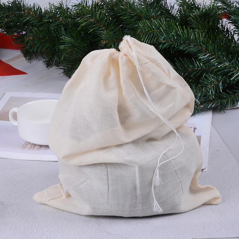 Nut Milk Filter Bag Food Grade Organic Cotton and Hemp Reusable Food Strainer for Yogurt Cheese Nut Milks Tea Coffee