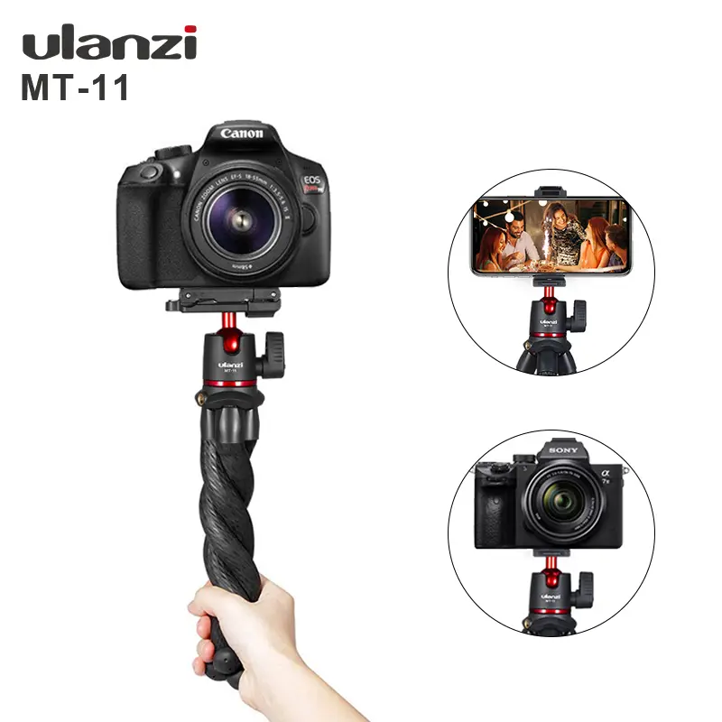 Ulanzi Flexible Octopus Tripod with Phone Clip, 360-Degree Ball Head