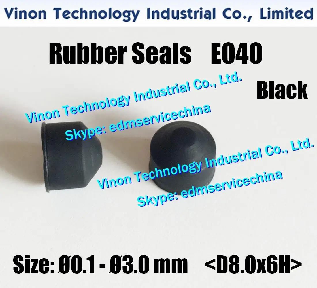 E040 Rubber Seals Black D8.0x6Hmm Ø0.1-Ø3.0mm for Small Hole Drill EDM Machine EDMAS,JAPAX,ASTEC,CASTEK,CHARMILLES