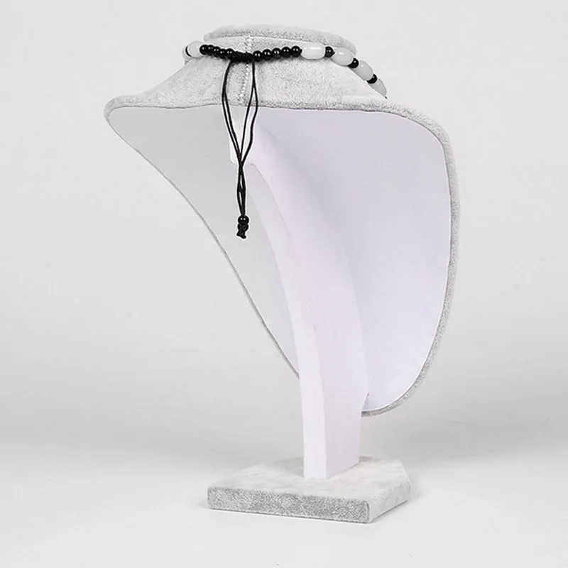 Gray Velvet Jewelry Display For Woman Necklaces Model Bust Show Exhibitor 6 Options Pendants Mannequin Jewelry Stand Organizer