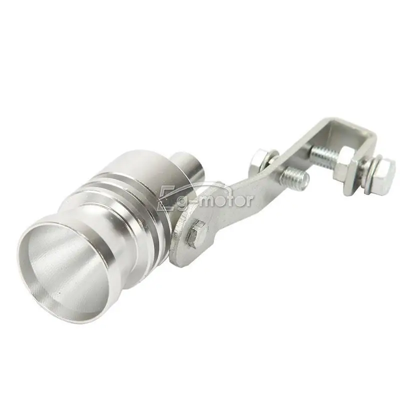 BOV Universal Turbo Sound Whistle L Silver Blow off Valve Exhaust Muffler Pipe