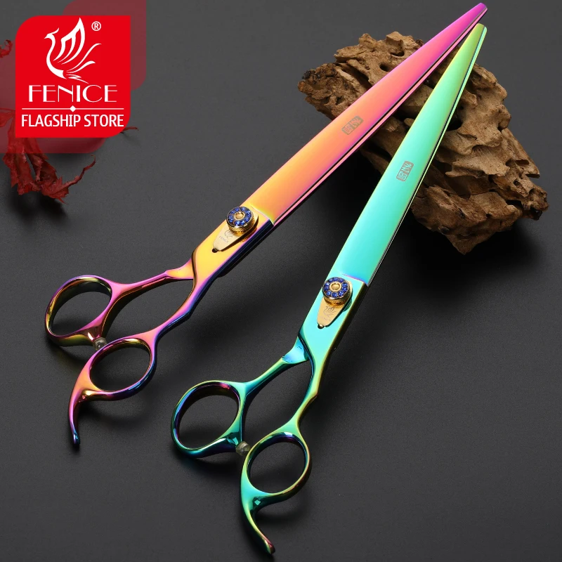 Imagem -05 - Fenice 8.5 Polegada Profissional Tesoura para Animais de Estimação Cão Grooming Gato Aparar Tesoura Reta Grooming Shears Makas Tesora Pet