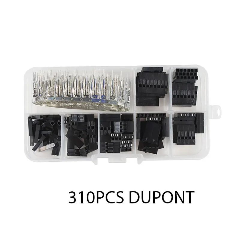 Juego de cables Dupont macho + hembra y carcasa de conector de cabecera, Kit de terminales desnudos, 310/620/1450/1550 Uds.