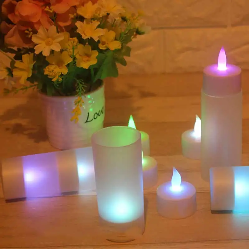 2 Pieces Flameless LED Candles With USB Rechargeable Battery,Battery Powered Electronic Candle Light For Wedding Birthday